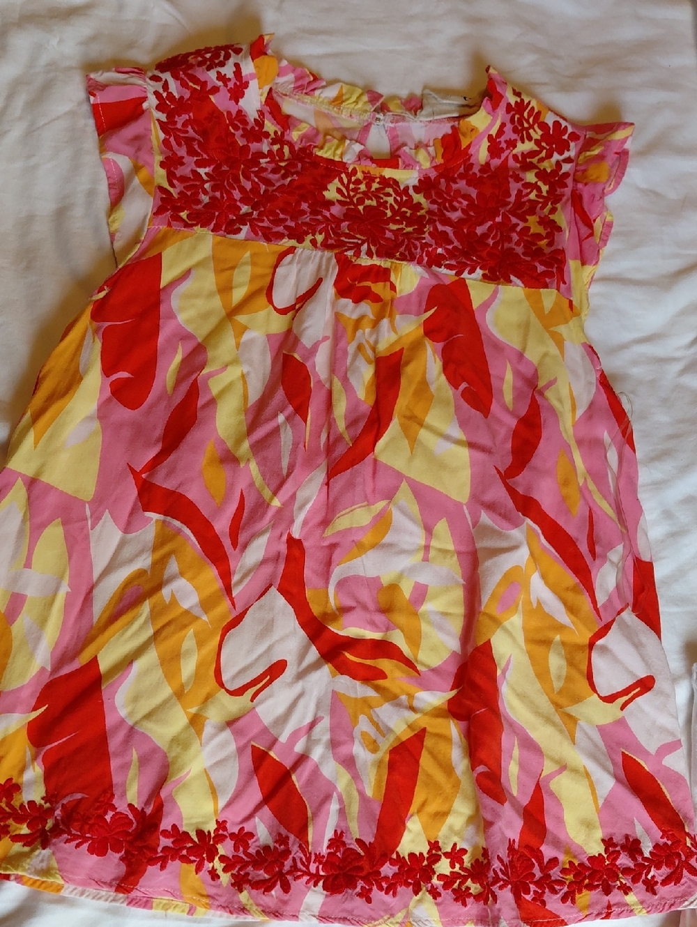 Savanna Jane Orange Yellow Pink Floral Blouse
